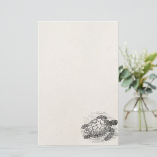 ヴィンテージのウミガメのパーソナライズなウミガメ 便箋 (スタンド正面)