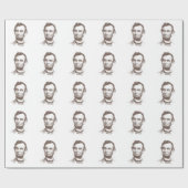 ヴィンテージのエイブラハム・リンカーンのポートレート ラッピングペーパー (フラット)