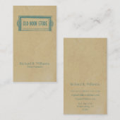 ヴィンテージのエクスリブリスの図書館 名刺 (正面/裏面)