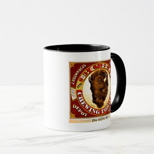 ヴィンテージのエコーのかみ砕くタバコのラベル1873年 マグカップ (正面右)