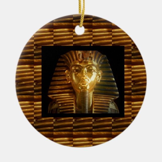 ヴィンテージのエジプトの偶像の芸術: 古代のピラミッド セラミックオーナメント (正面)