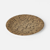 ヴィンテージのエジプトの象形文字の紙のプリント ペーパープレート (アングル)