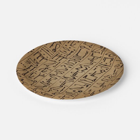 ヴィンテージのエジプトの象形文字の紙のプリント ペーパープレート (アングル)