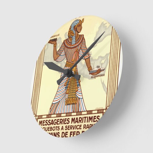 ヴィンテージのエジプト旅行円形の時計 ラウンド壁時計 (傾斜)