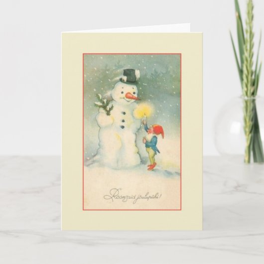 ヴィンテージのエストニア語のRõõmsaid Jõulupühiのクリスマスカード シーズンカード (正面)