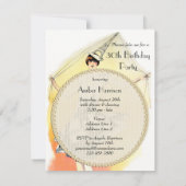 ヴィンテージのエッフェルタワーの衣装30歳の誕生日 招待状 (裏面)