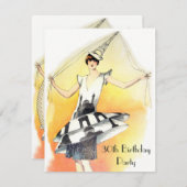 ヴィンテージのエッフェルタワーの衣装30歳の誕生日 招待状 (正面/裏面)