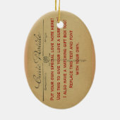 ヴィンテージのエッフェル塔のパリフランスの郵便はがき セラミックオーナメント (裏面)