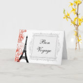 ヴィンテージのエッフェル塔のパリフランスの餞別カード カード (黄色い花)