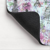 ヴィンテージのエッフェル塔のマネキンの花柄のコラージュ マウスパッド (コーナー)