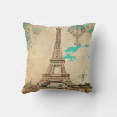 ヴィンテージのエッフェル塔の枕 クッション (裏面)