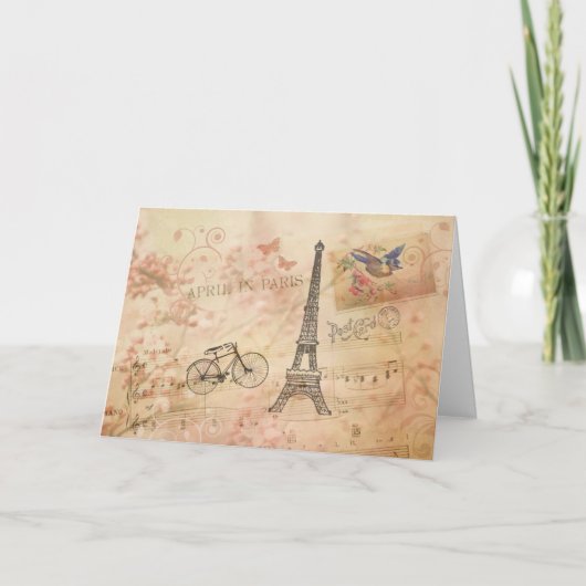ヴィンテージのエッフェル塔の芸術 カード (正面)