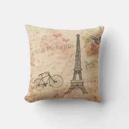 ヴィンテージのエッフェル塔の芸術 クッション