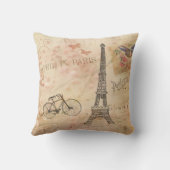 ヴィンテージのエッフェル塔の芸術 クッション (裏面)