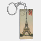 ヴィンテージのエッフェル塔の郵便はがきパリフランス キーホルダー (正面左)