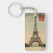 ヴィンテージのエッフェル塔の郵便はがきパリフランス キーホルダー (正面)