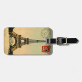 ヴィンテージのエッフェル塔   パリフランス-荷物のラベル ラゲッジタグ (正面横)