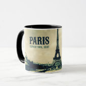 ヴィンテージのエッフェル塔、パリ1889年 マグカップ (正面左)