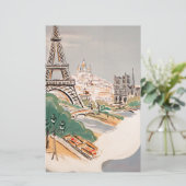 ヴィンテージのエッフェル塔 パリ エアトラベル 広告 便箋 (スタンド正面)