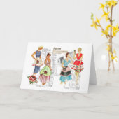 ヴィンテージのエプロン裁縫のパターン・カード カード (黄色い花)