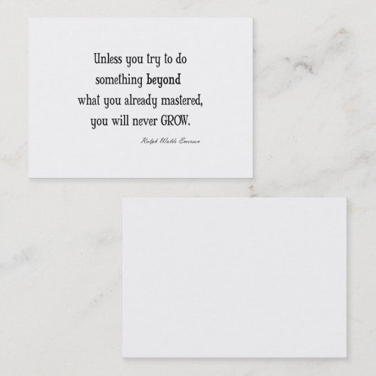 ヴィンテージのエマーソンの感動的な成長の支配の引用文 名刺 (正面/裏面)