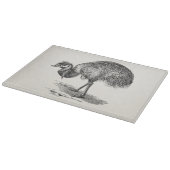 ヴィンテージのエミューのオーストラリアの鳥のイラストレーションのテンプレート カッティングボード (角)