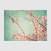 ヴィンテージのエレガントで擦り切れたなティール（緑がかった色）木及び桜 薄葉紙 (正面)