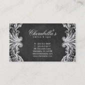 ヴィンテージのエレガントなサロンのスパの名刺の黒板 名刺 (裏面)