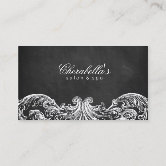 ヴィンテージのエレガントなサロンのスパの名刺の黒板 名刺 (正面)