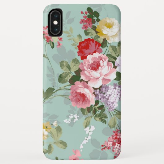 ヴィンテージのエレガントなピンクの赤いバラの花柄パターン Case-Mate iPhoneケース (裏面)