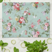 ヴィンテージのエレガントなピンクの赤いバラパターン キッチンタオル (折り畳み)