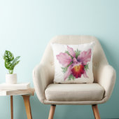 ヴィンテージのエレガントなピンクの赤い蘭のボヘミア人の花 クッション (椅子)