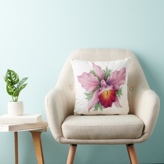 ヴィンテージのエレガントなピンクの赤い蘭のボヘミア人の花 クッション (椅子)