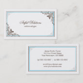 ヴィンテージのエレガントなブラウンのティール(緑がかった色)は名刺をスクロールします 名刺 (正面/裏面)