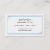 ヴィンテージのエレガントなブラウンのティール(緑がかった色)は名刺をスクロールします 名刺 (裏面)