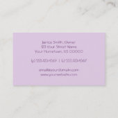 ヴィンテージのエレガントなラベンダーのダマスク織の名刺 名刺 (裏面)