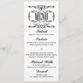 ヴィンテージのエレガントな結婚式メニューカード メニュー
