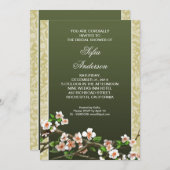 ヴィンテージのエレガントな花のブライダルシャワーの招待 招待状 (正面/裏面)