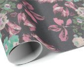 ヴィンテージのエレガントな花の花のテーマパターン ラッピングペーパー (ロールコーナー)