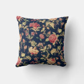 ヴィンテージのエレガントな花の青のバラの枕 クッション (裏面)