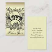 ヴィンテージのエレガントな華麗さは芸術家入れ墨の渦巻きます 名刺 (正面/裏面)