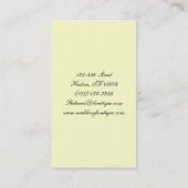 ヴィンテージのエレガントな華麗さは芸術家入れ墨の渦巻きます 名刺 (裏面)