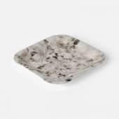 ヴィンテージのエレガントみすぼらしい白い灰色のバラフローラ ペーパープレート (傾斜あり)