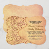 ヴィンテージのエンゲージメントパーティーの古い招待状 招待状 (正面/裏面)