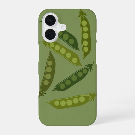 ヴィンテージのエンドウのさや柄 iPhone 16ケース (裏面)