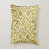 ヴィンテージのエンボスの金属金ゴールドホイルの花柄 アクセントクッション (裏面(縦))