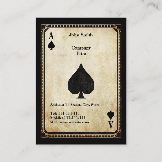 ヴィンテージのエーススペード 名刺 (正面)
