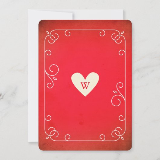 ヴィンテージのエースハート日付の保存 セーブザデート (裏面)