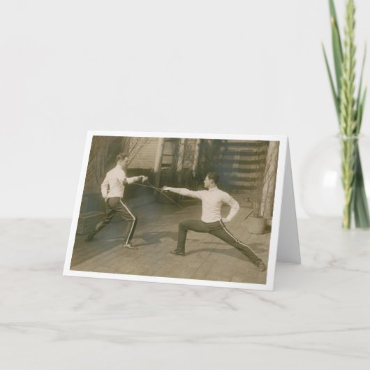 ヴィンテージのエールサーブルフェンシング! フェンシングのメッセージカード カード (正面)