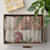 ヴィンテージのオウムと熱帯葉の 薄葉紙 (ギフト)